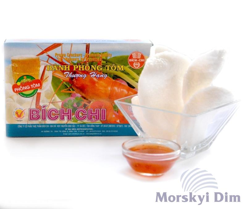 Крекеры (чипсы) со вкусом креветки, 35мм, BICH-CHI, 200г